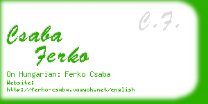 csaba ferko business card